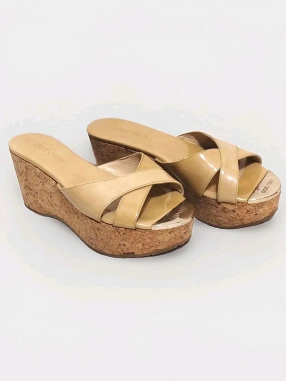 Jimmy Choo Prima Cork Wedge Platform Sandals 36.5 / 5.5 Designer Luxury Shoes